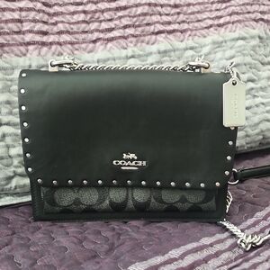 Coach Black Leather Shoulder Bag